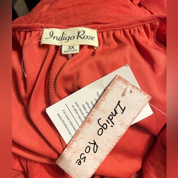 Indigo Rose Lacey Sleeve
Boho Dress 3X 
Green Lined Knee Length
NWTS - Picture 7 of 7